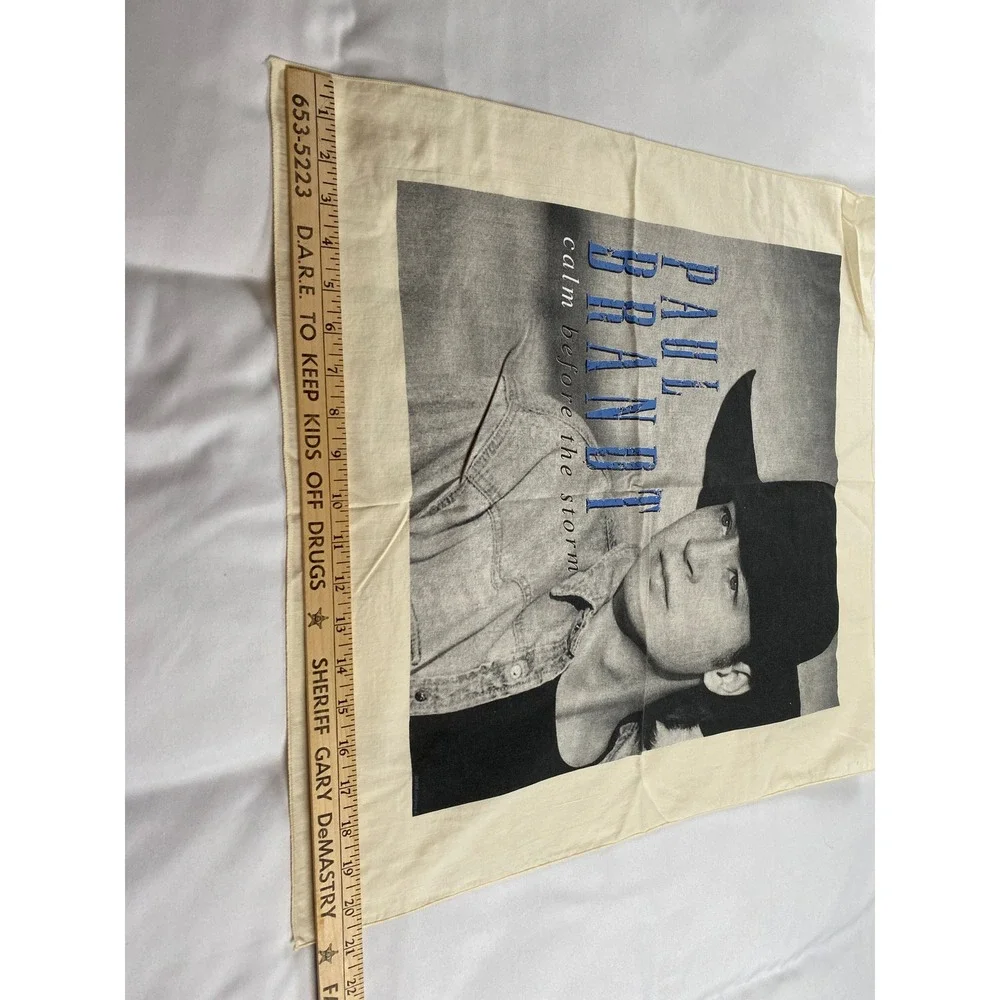 Paul Brandt Bandana Unisex OS Cream Excellent 1996 Calm Before the Storm Graphic